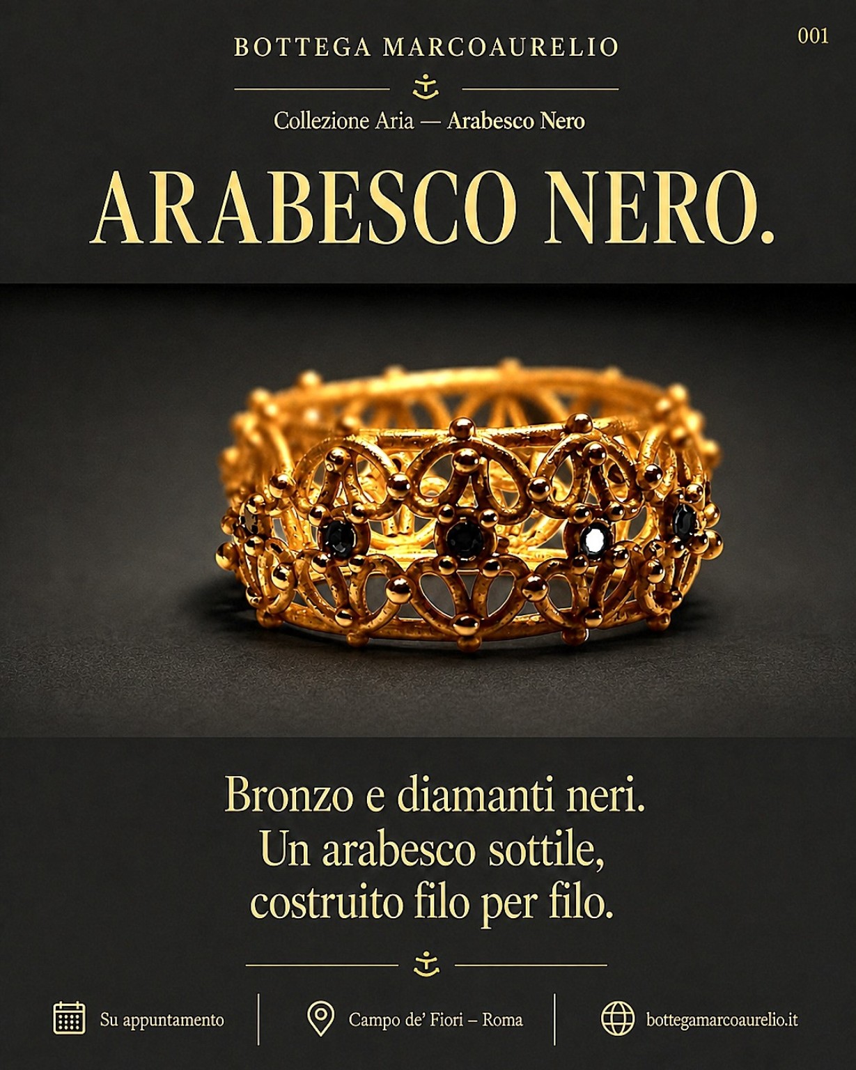 Arabesco Nero · Collezione Aria · Bottega MarcoAurelio